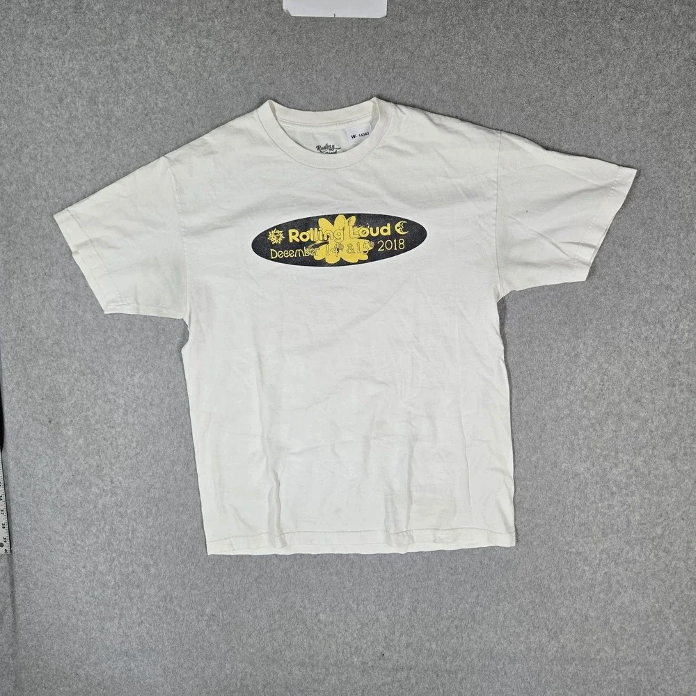 Rolling Loud Men Shirt L White Hip Hop Music Festival Poster Concert Tee READ